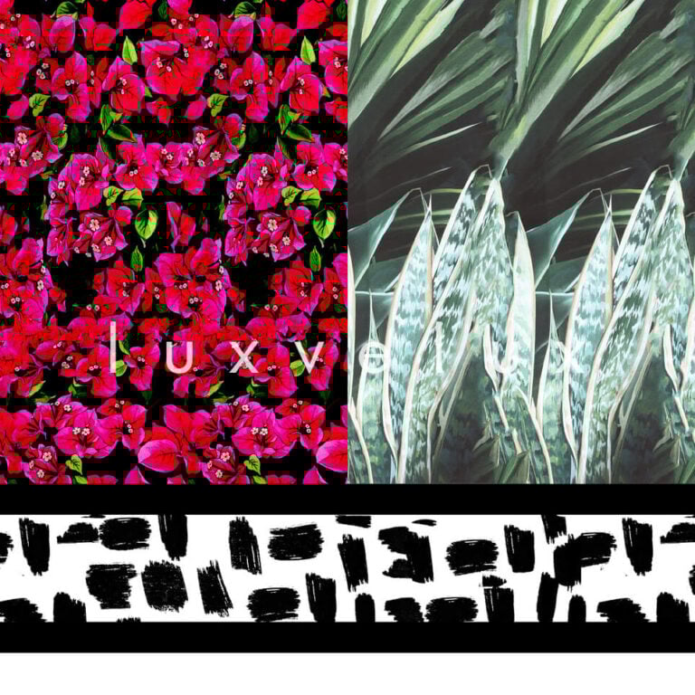 Pieced Green Leaf Flower Red Dominique