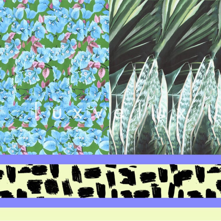 Pieced Green Leaf Flower Turquoise Dominique
