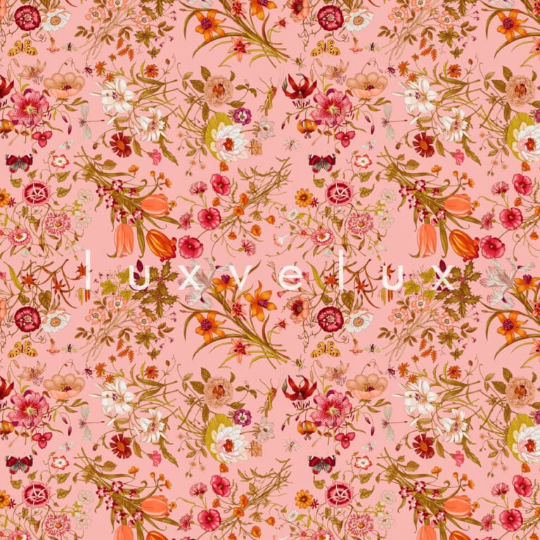 Marbling Floating Vivid Flowers Red Paola